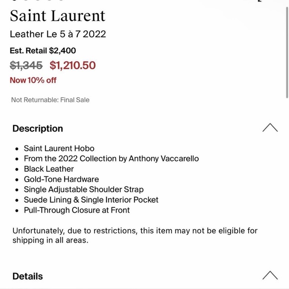 Yves Saint Laurent Black Shoulder Bag with Gold Logo - Picture 4 of 5